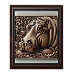Hippopotamus animal wall art relief wall decor