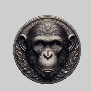 Chimpanzee Animal Head Chimpanzee Animal Medallion for CNC Router Laser & 3D Printer