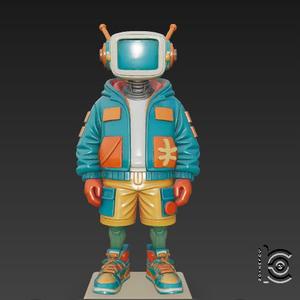 "Retro TV Kid" - 3D Model for Printing