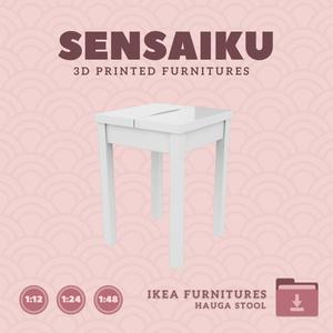 Miniature Replica HAUGA Stool for Miniature Dollhouse - IKEA (1:12,24,48) - 3D Print Instant Download