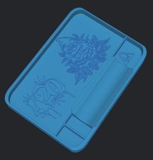 WEED TRAY GRINDERKING ...WEED TRAY 180X130X20 MM. ROLLING TRAY. EASY PRINT PRINTING WITHOUT SUPPORTS READY TO PRINT