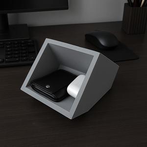 CONCRETE PLANTER / DESIGNER DESKTOP ORGANIZER WITH OPTIONAL PLANTER / HOME OFFICE / OFFICE / STL