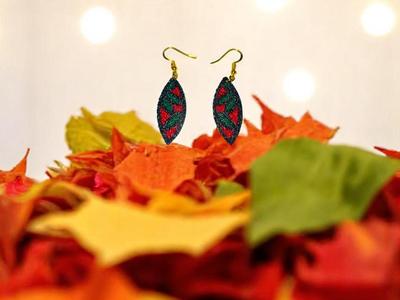 Colorful leaf earrings