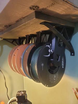 Undershelf Filament Spool Hanger System   