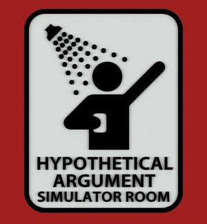 Hypothetical Argument Simulator Room sign