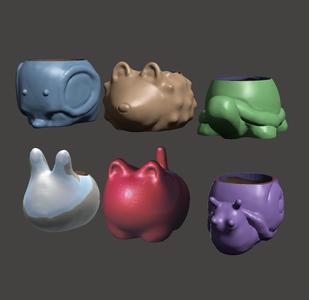 SET MINIMALIST ANIMAL PLANTERS