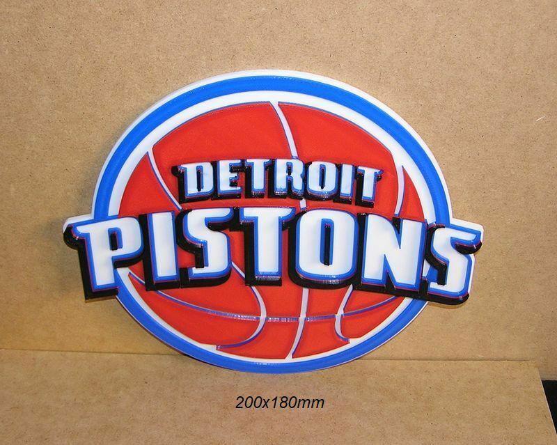Detroit Pistons, basketball, poster, sign, sign, logo, print3d, league, professional, Jordan, Lakers, basket, champions, collection, collector, collector, basketball