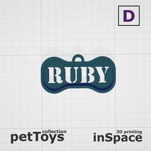 Pet - Dog - Tag - Ruby - Bone - Customized -