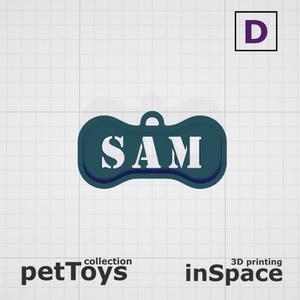 Pet - Dog - Tag - Sam - Bone - Customized -