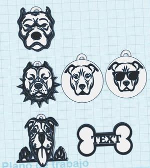 pack of pitbull key rings