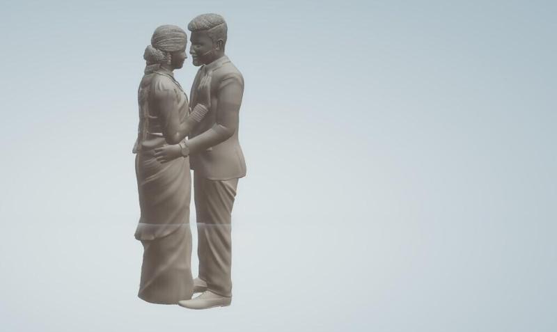 romantic couple pose