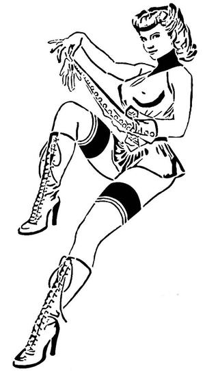 Girl stencil 33