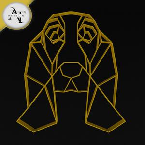 Dog Head - Geometric - 2D Wall Art Decor