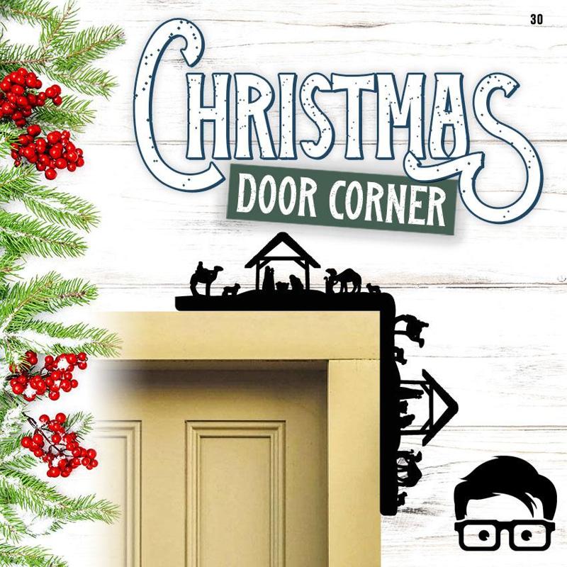 🎅 Christmas door corner (santa, decoration, decorative, home, wall decoration, winter) - by AM-MEDIA
