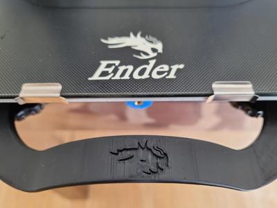 Ender 3 v2 bed handle engraved logo