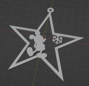 Mickey Christmas Star Tree Ornament Snowflake