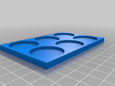 Basic 30mm Wargaming Movement Tray (3x2)