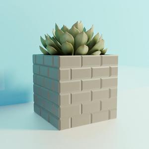 bricks videogame inspired planter pot