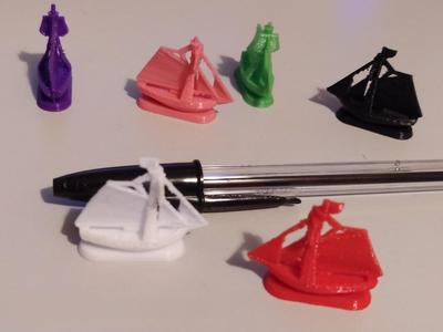 Sloop pirate ship board game piece