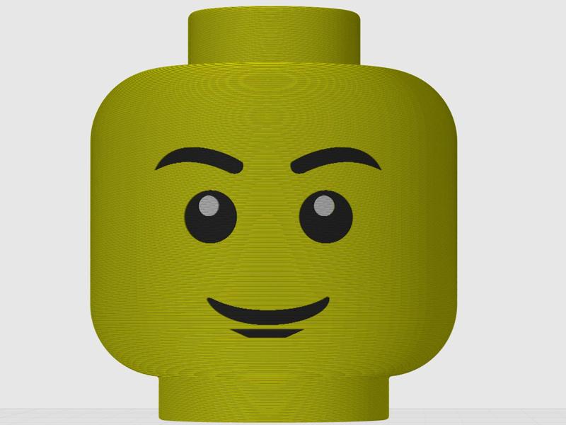 Mega Brick Man Head Smiley Face With Goatee