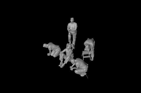 1/64 3D digital character models of various forms of home decoration workers