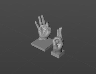 OK hand model platform three-dimensional digital model