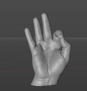 OK hand gesture 3D digital model