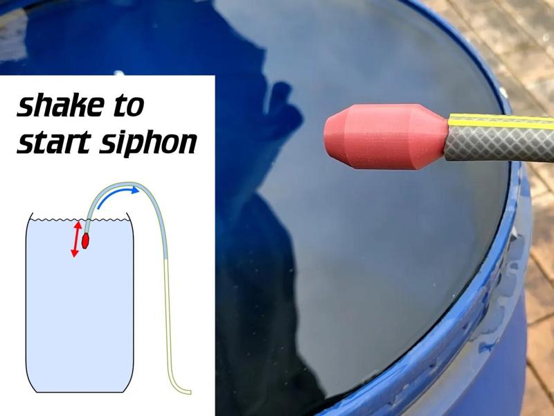 Shaker siphon for garden hose   