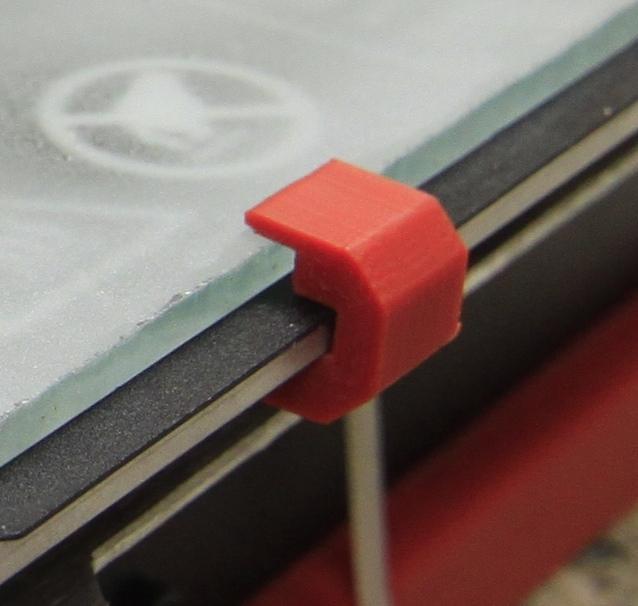 Clip glass bed for Prusa i3 / Wanhao Duplicator i3 with screw lock - Update