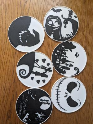 set of 6 The nightmare before Christmas coaster set (resin)