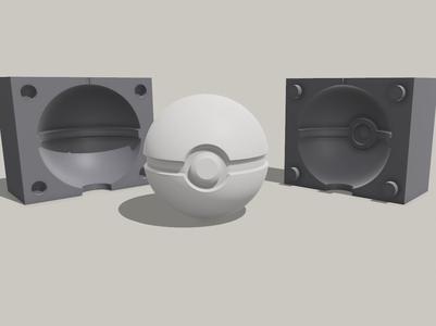 Pokeball candle mold