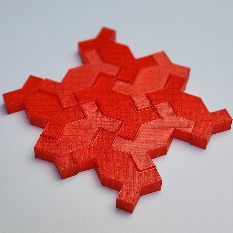 Hinged tessellation with flexble material
