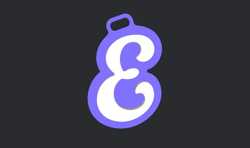 Keyring initial letter E