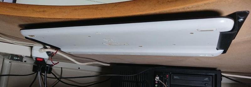 Logitech K400 keyboard under desk holder