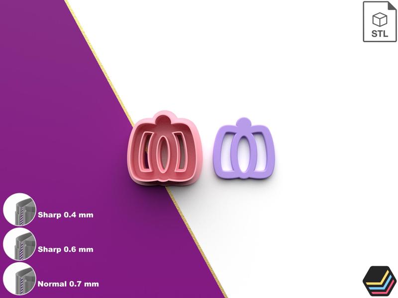 Polymer Clay Cutter Pumpkin Outline *6 Size *3 Cut Version | Halloween Cutter | STL file for 3D printing