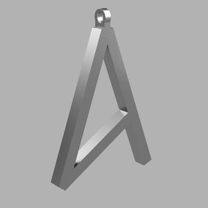 Letter A Greek Style Necklace Amulet