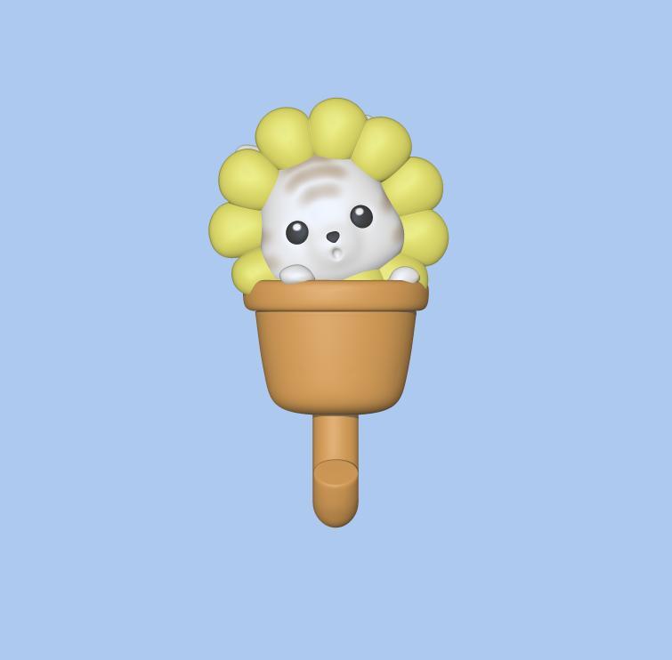 A cute cat flower key holder for decoration