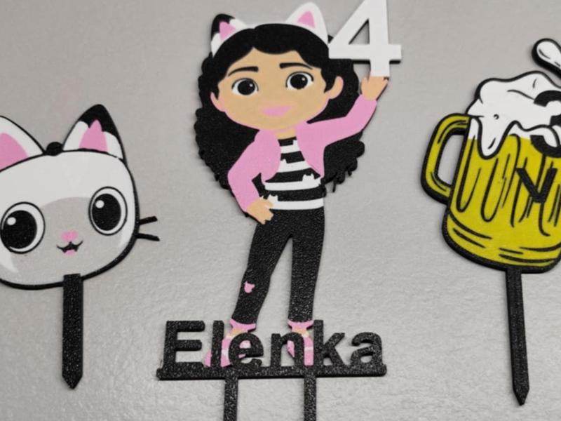 gabby dollhouse cake topper