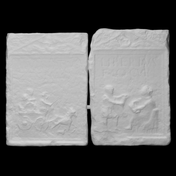 Two slabs from a funerary monument