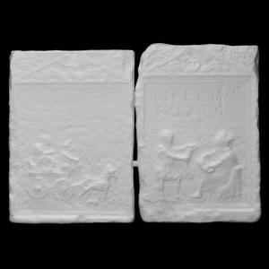 Two slabs from a funerary monument