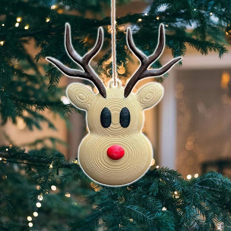 Christmas Rudolph Red Nose Reindeer 3D Ornament