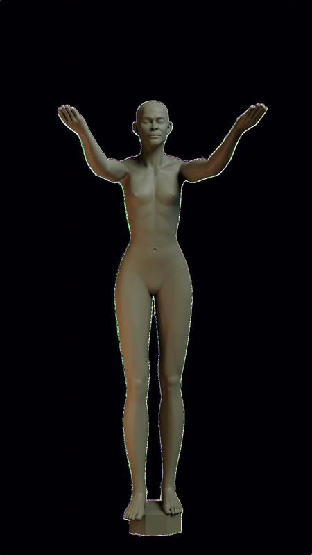 In wide angle with hands up Women Mannequin