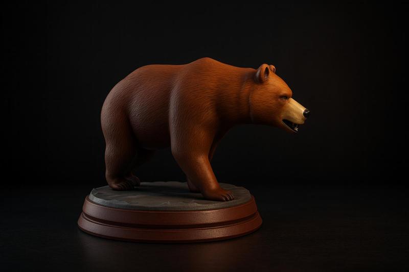 Brown Bear Figurine – Woodland Animal Sculpture on Decorative Base – Rustic Cabin and Nature-Inspired Home Décor