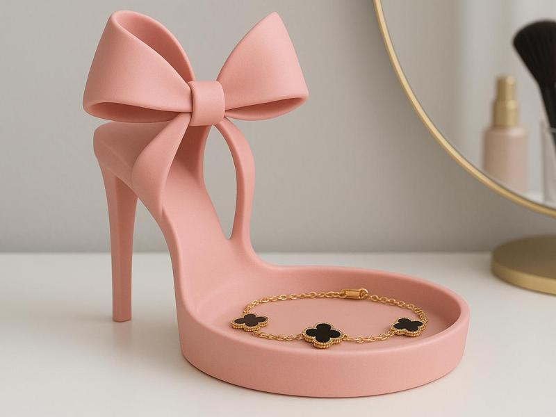 Coquette Bow High Heel Jewelry Tray Holder