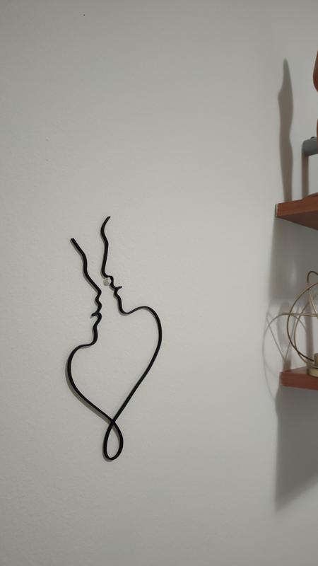 3d stylized faces wall art – modern minimalist couple design for home or office decor