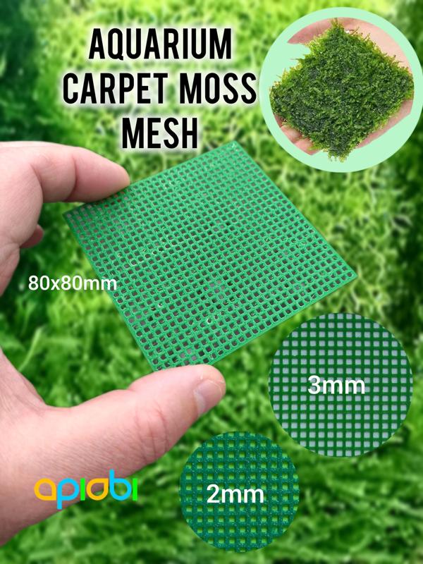 3d mesh for aquarium moss carpet – modular aquascaping support (80x80mm, 2–3mm holes)