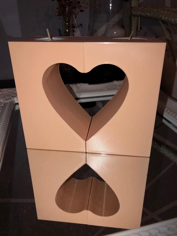 2 piece heart candle holder