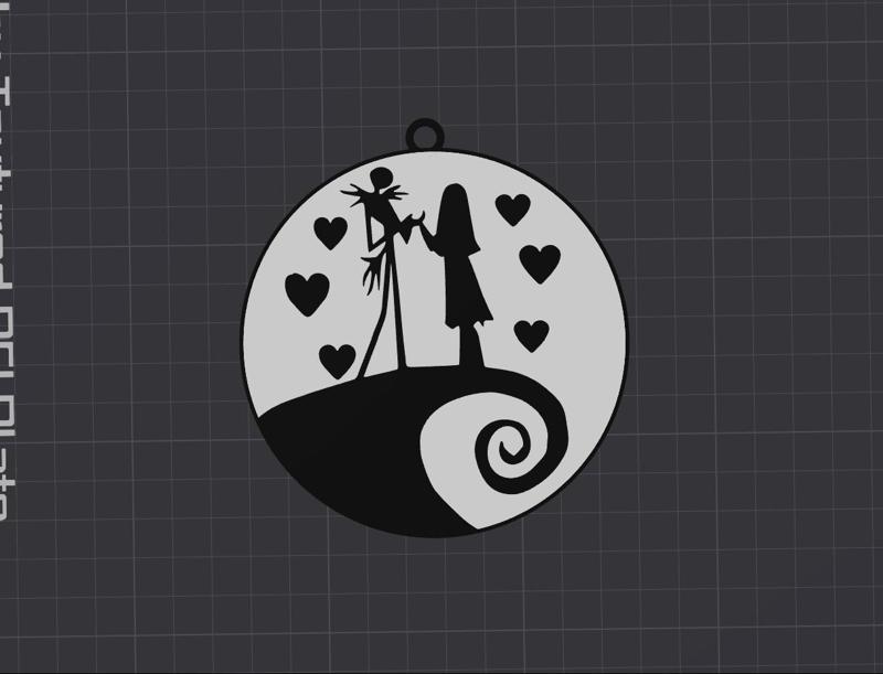 jack and sally hearts bauble