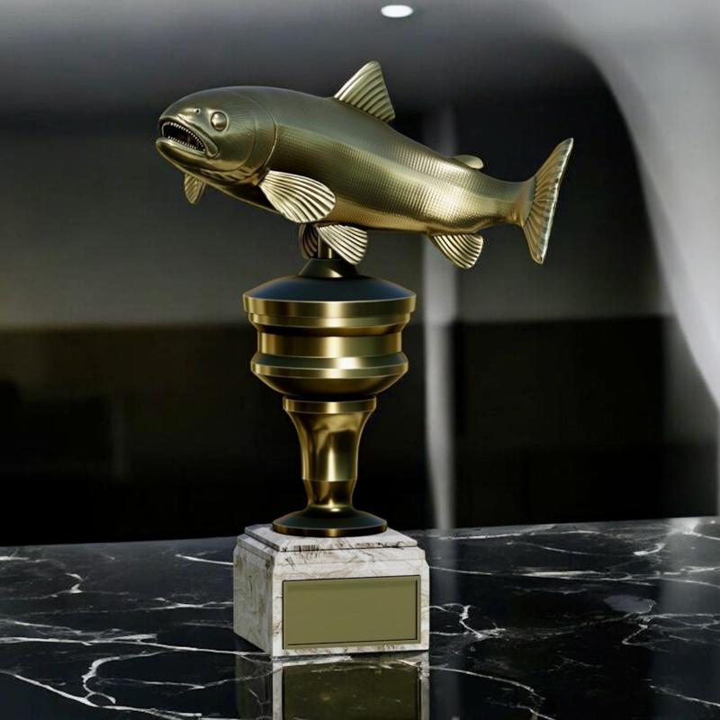 fish rainbow trout / Oncorhynchus mykiss trophy cup for 3d printing