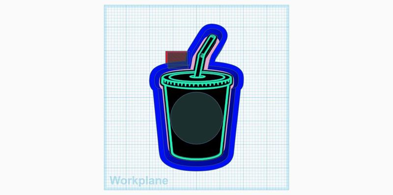 Cup with 2in cardstock cutout